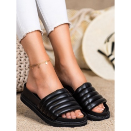 Seastar Chinelos leves de couro ecológico preto 2