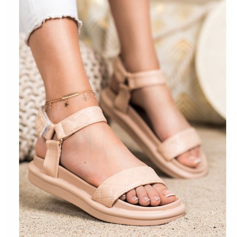 Seastar Sandálias Bege Com Couro Ecológico 1