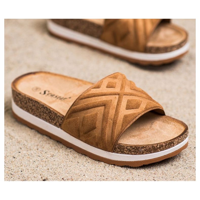 Seastar Chinelos de camurça clássicos castanho 2