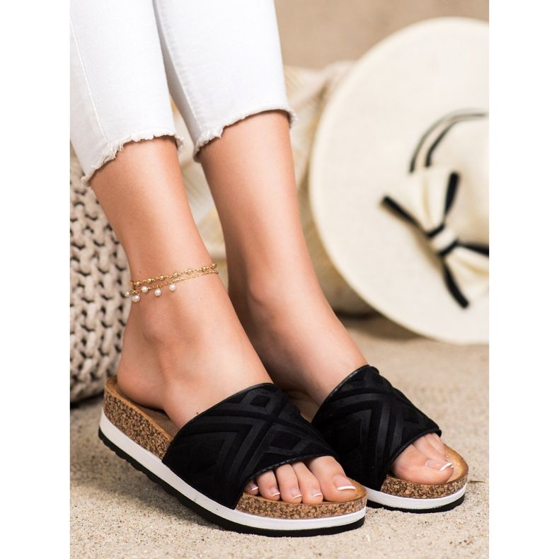 Seastar Chinelos de camurça clássicos preto 2