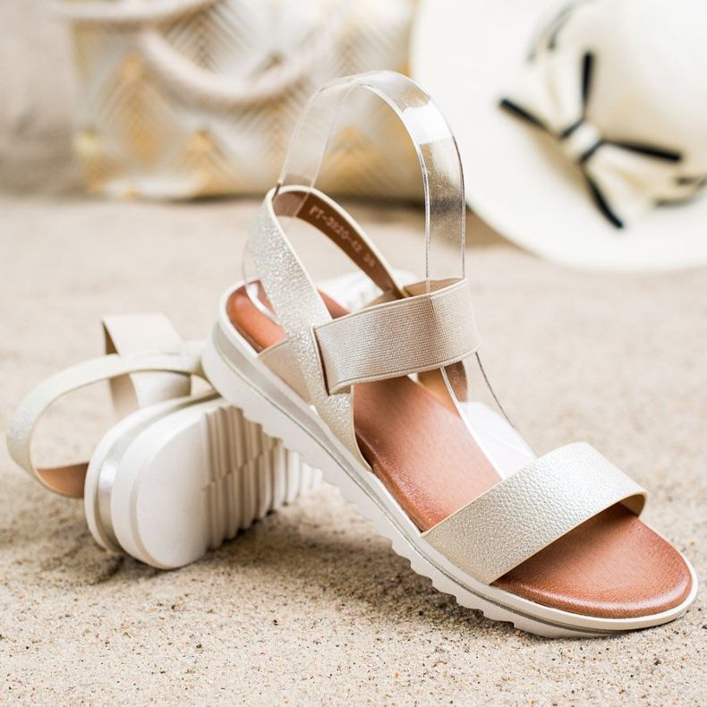 Best Shoes Sandálias deslizantes elegantes dourado 1