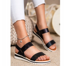 Best Shoes Sandálias deslizantes elegantes preto 2