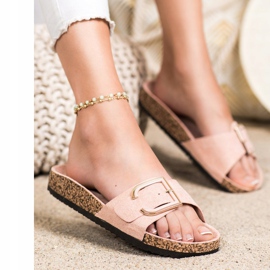 Anesia Paris Chinelos de camurça casuais rosa 1