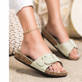 Anesia Paris Chinelos de camurça casuais verde 1