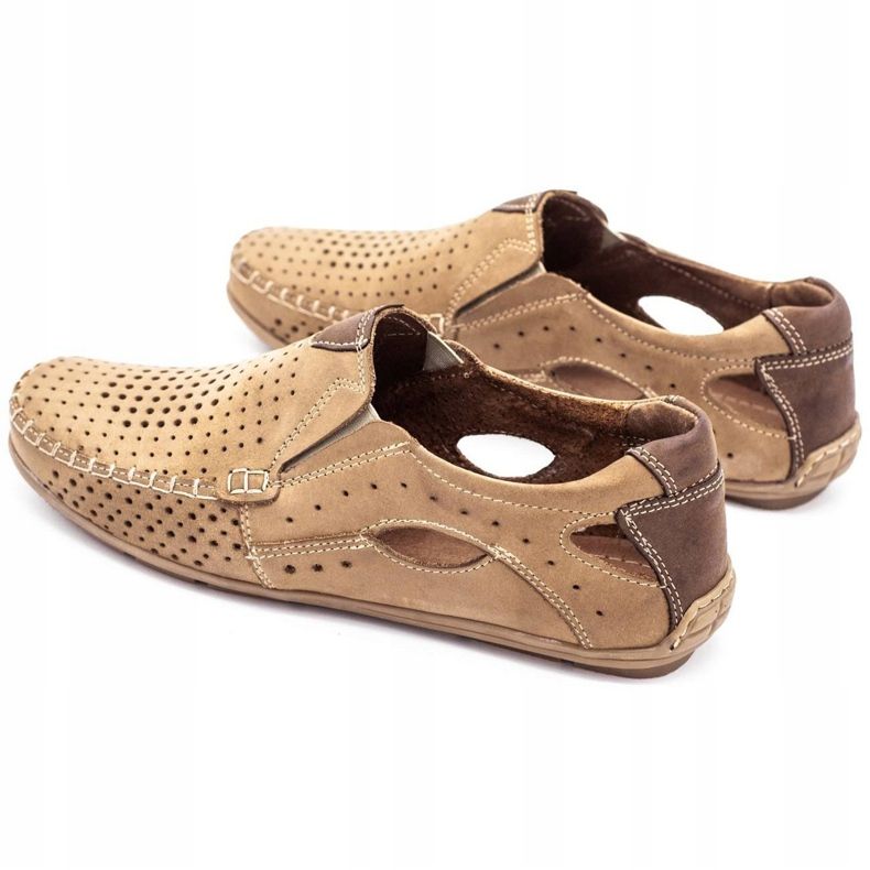 Olivier Mocassins masculinos 901 para o verão bege bege 7