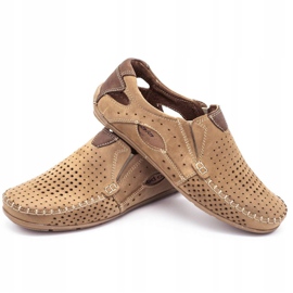 Olivier Mocassins masculinos 901 para o verão bege bege 6