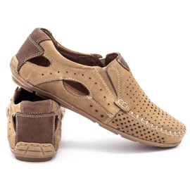 Olivier Mocassins masculinos 901 para o verão bege bege 5