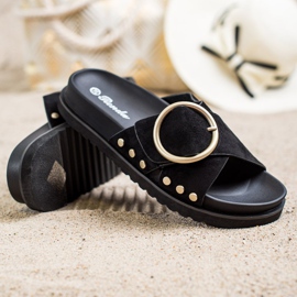 Renda Chinelos casuais preto 1