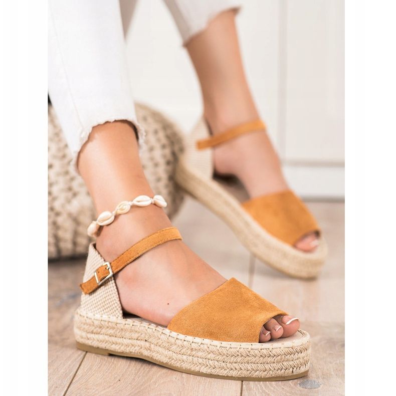 Bestelle Open Toe Alpercatas bege marrom 1