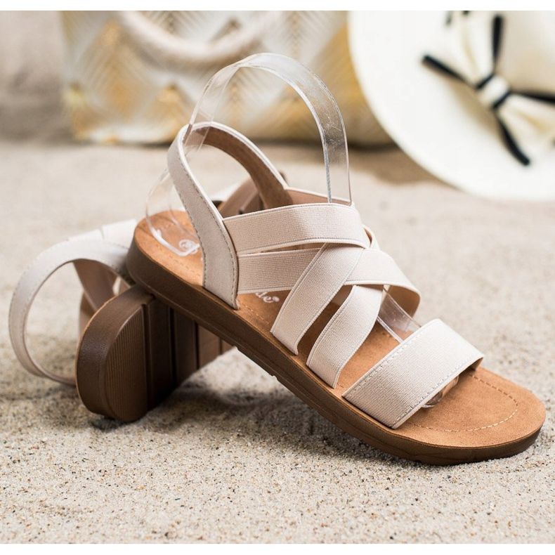 Super Mode Sandálias deslizantes com alças bege 1 Super Mode Sandálias deslizantes com alças bege 1