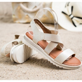 Best Shoes Sandálias Slip-on Com Glitter dourado 1