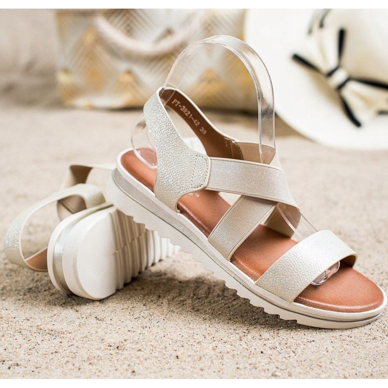 Best Shoes Sandálias Slip-on Com Glitter dourado 1