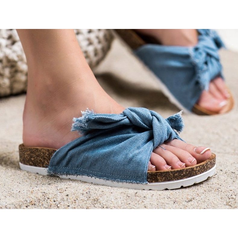 Forever Folie Chinelos têxteis confortáveis azul 2