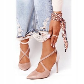 Salto alto camurça Visconi 7400TAS / 239 bege rosa 1