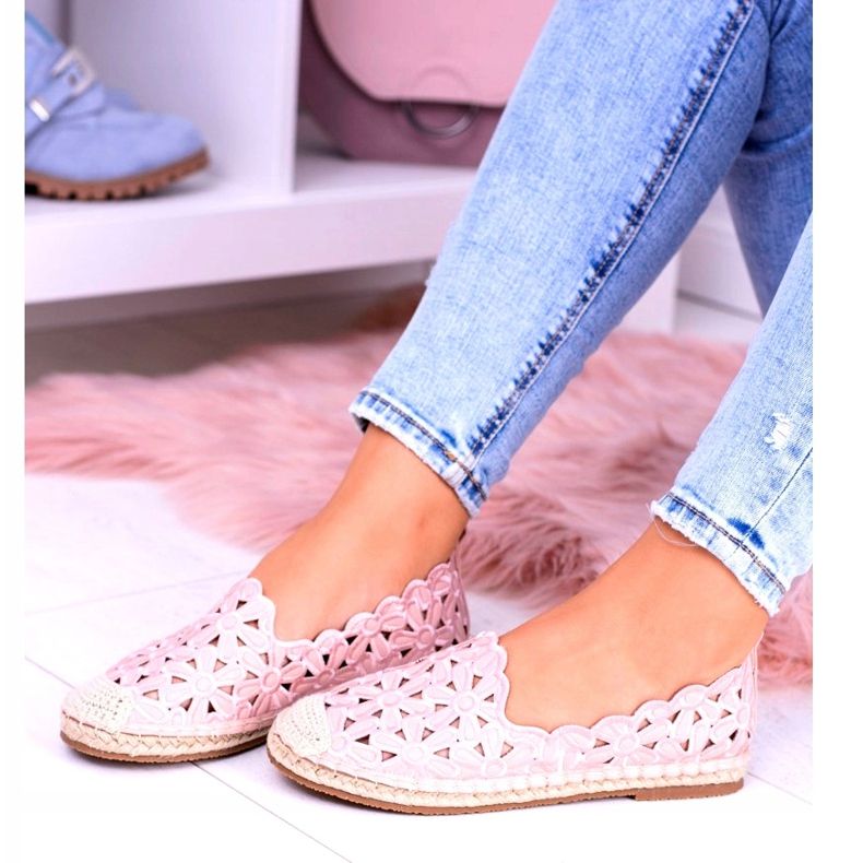 Lu Boo Feminino Bailarinas Rosa Alpercatas Macarena Flores 2