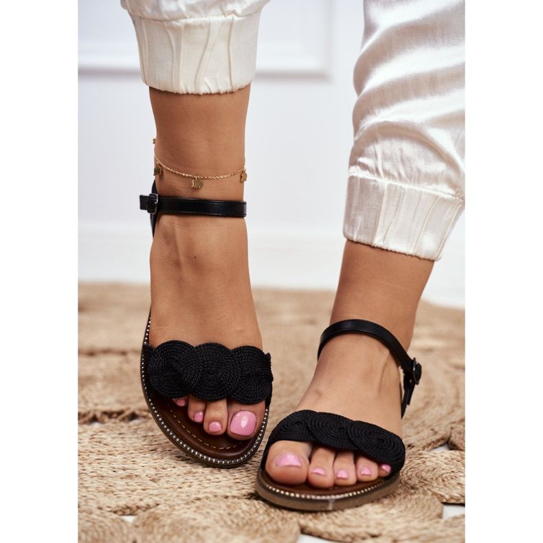 S.Barski Sandálias rasteiras femininas pretas Barski Humanity preto 5