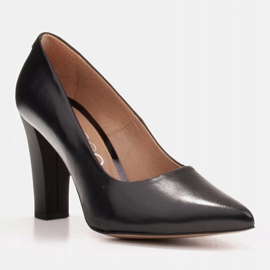 Marco Shoes Bombas confortáveis ​​com espessura ligeiramente aumentada preto 1