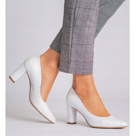 Marco Shoes Sapatilhas clássicas de couro branco 1