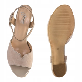 Marco Shoes Sandálias bege 0624P em couro interessante 2