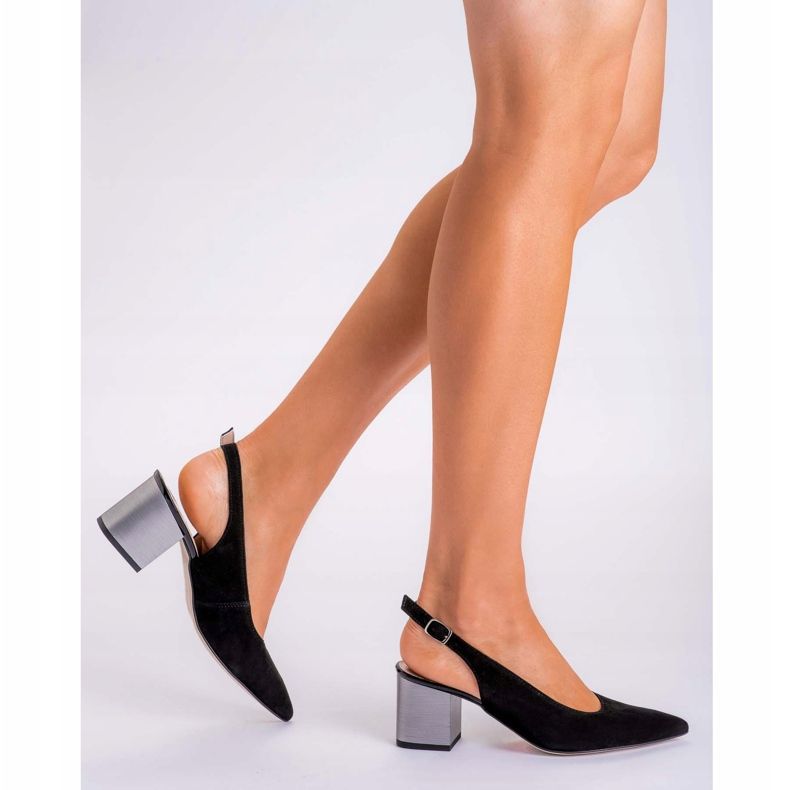 Marco Shoes Sandálias pretas 1191P com uma alça e uma fivela preto 1