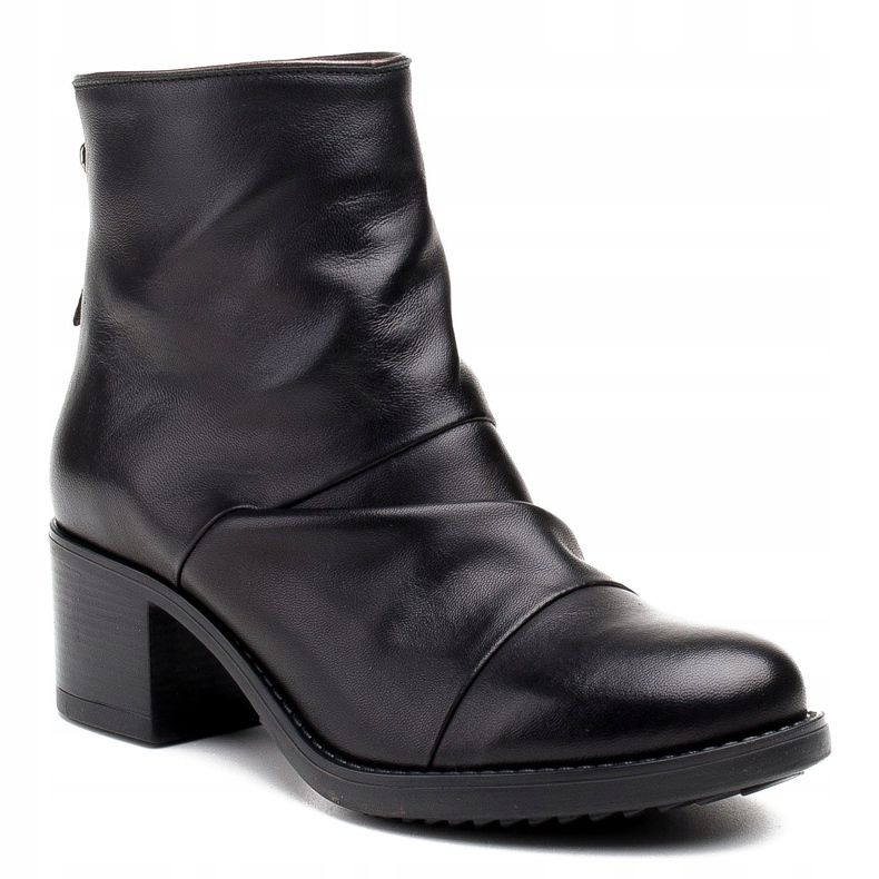 Marco Shoes Botas femininas 1258B Marco feitas de couro enrugado preto 1