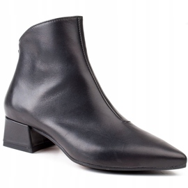 Marco Shoes Botas Marco 1288B com salto baixo em couro preto 1