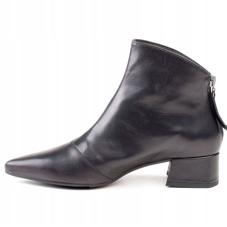 Marco Shoes Botas Marco 1288B com salto baixo em couro preto 2