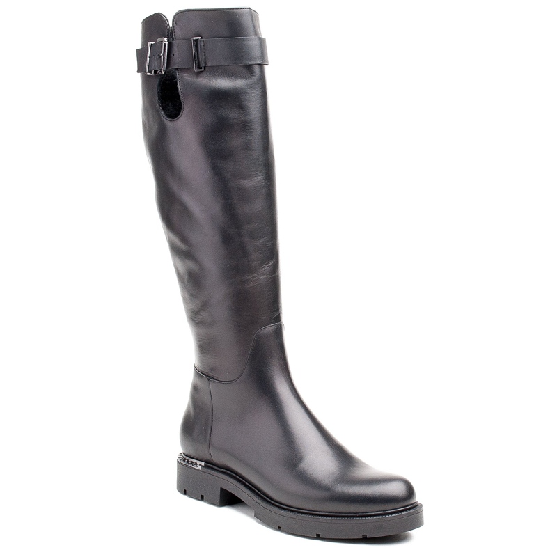 Marco Shoes Botas pretas de 1340K com detalhes em metal preto 1