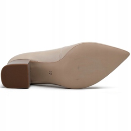 Marco Shoes Bombas 1038P bege em um calcanhar estável 1