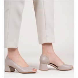 Marco Shoes Sandálias de couro bege 1505P 1