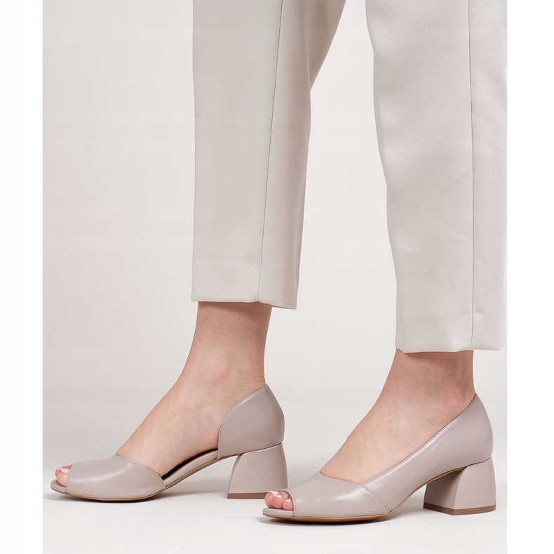 Marco Shoes Sandálias de couro bege 1505P 2