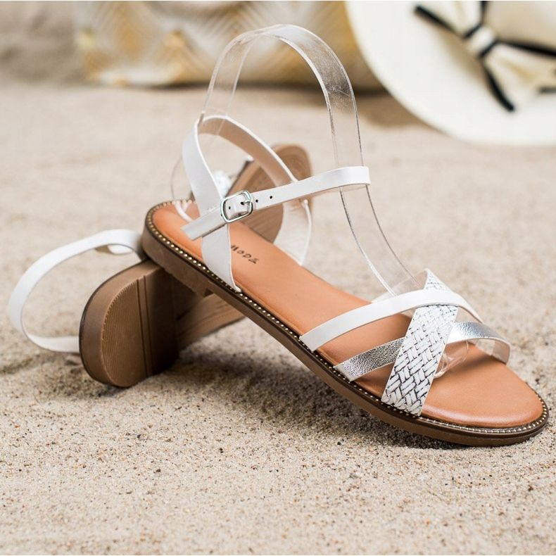 Laura Mode Sandálias casuais branco 1