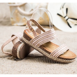 SHELOVET Sandálias Confortáveis ​​Com Fivela marrom rosa 1