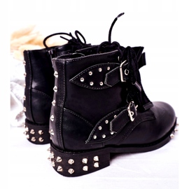 Botas aquecidas para crianças com tachas Lu Boo pretas preto 3