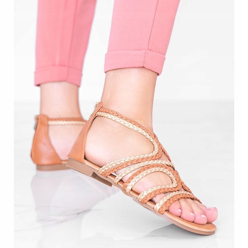 Sandálias femininas de camelo Velvet Night marrom dourado 1