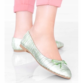 Bailarinas de Ayris femininas verdes e brilhantes 1