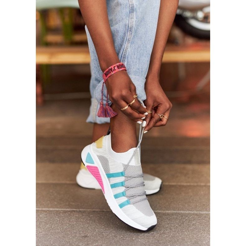 Sapatos esportivos femininos com espuma viscoelástica Big Star HH274531 branco-cinza multicolorido 1 Sapatos esportivos femininos com espuma viscoelástica Big Star HH274531 branco-cinza multicolorido 1