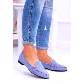 Lu Boo Blue Lords Jatos Iridescentes Suede Spike 128-A5 azul 2