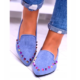 Lu Boo Blue Lords Jatos Iridescentes Suede Spike 128-A5 azul 3