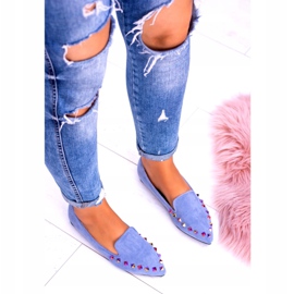 Lu Boo Blue Lords Jatos Iridescentes Suede Spike 128-A5 azul 5