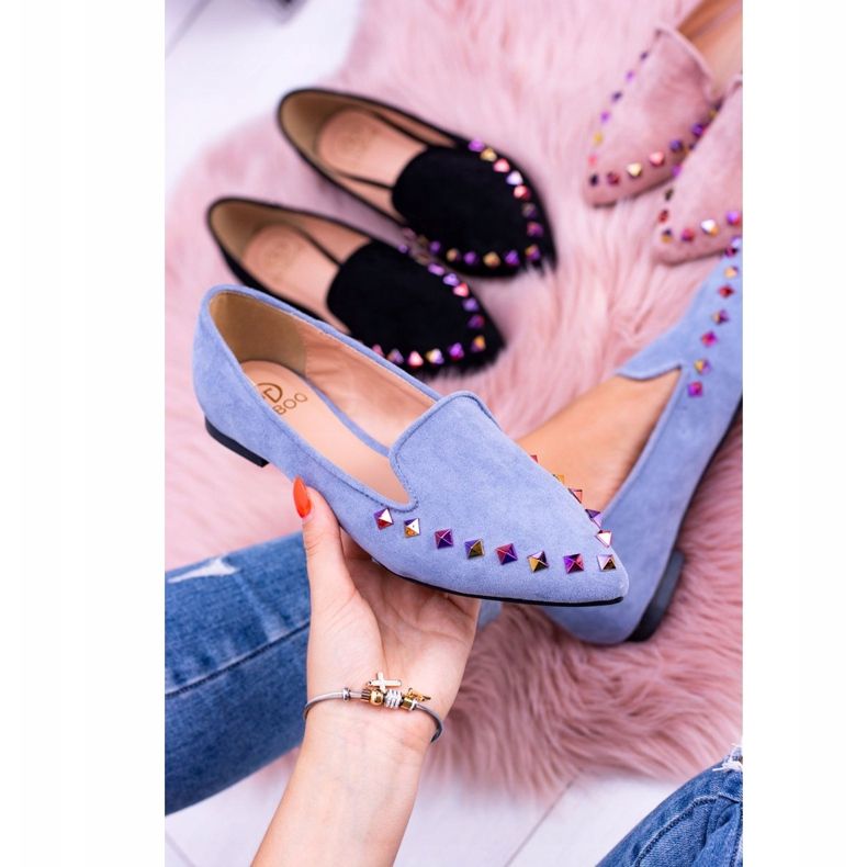 Lu Boo Blue Lords Jatos Iridescentes Suede Spike 128-A5 azul 4
