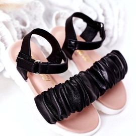 FR1 Sandálias Aimy Pretas Infantis Com Velcro preto 1