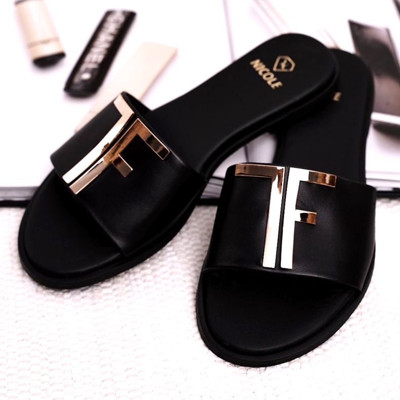 Chinelos Elegantes Femininos Preto Nicole Dilmah 4