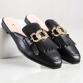 Seastar Chinelos elegantes com enfeite preto 1