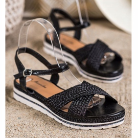 Mannika Sandálias Pretas na Plataforma preto 1