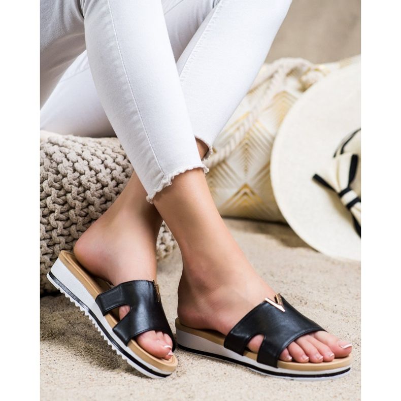 Groto Gogo Chinelos confortáveis ​​clássicos preto 2