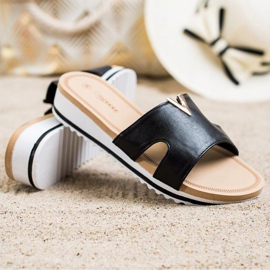 Groto Gogo Chinelos confortáveis ​​clássicos preto 1