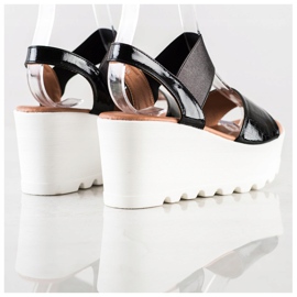 Weide Sandálias leves em cunha branca preto 1