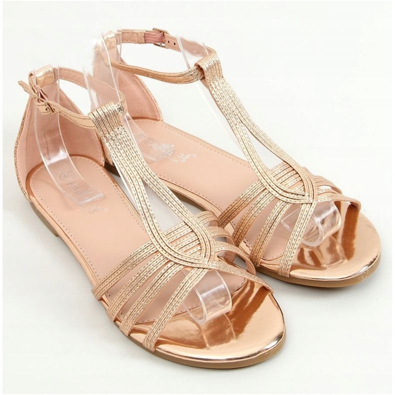 Sandálias femininas champanhe SM0024 Champagne dourado 1