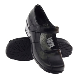 Bombas na cunha couro natural Angello 371 preto 3